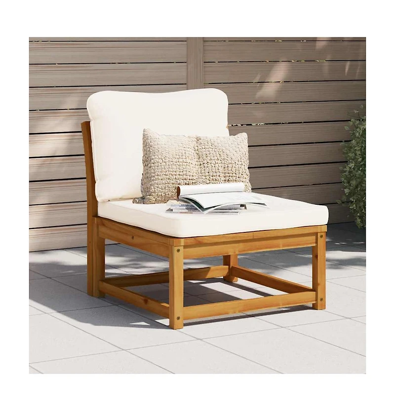 Garden Sofa Acacia wood color, Cream white