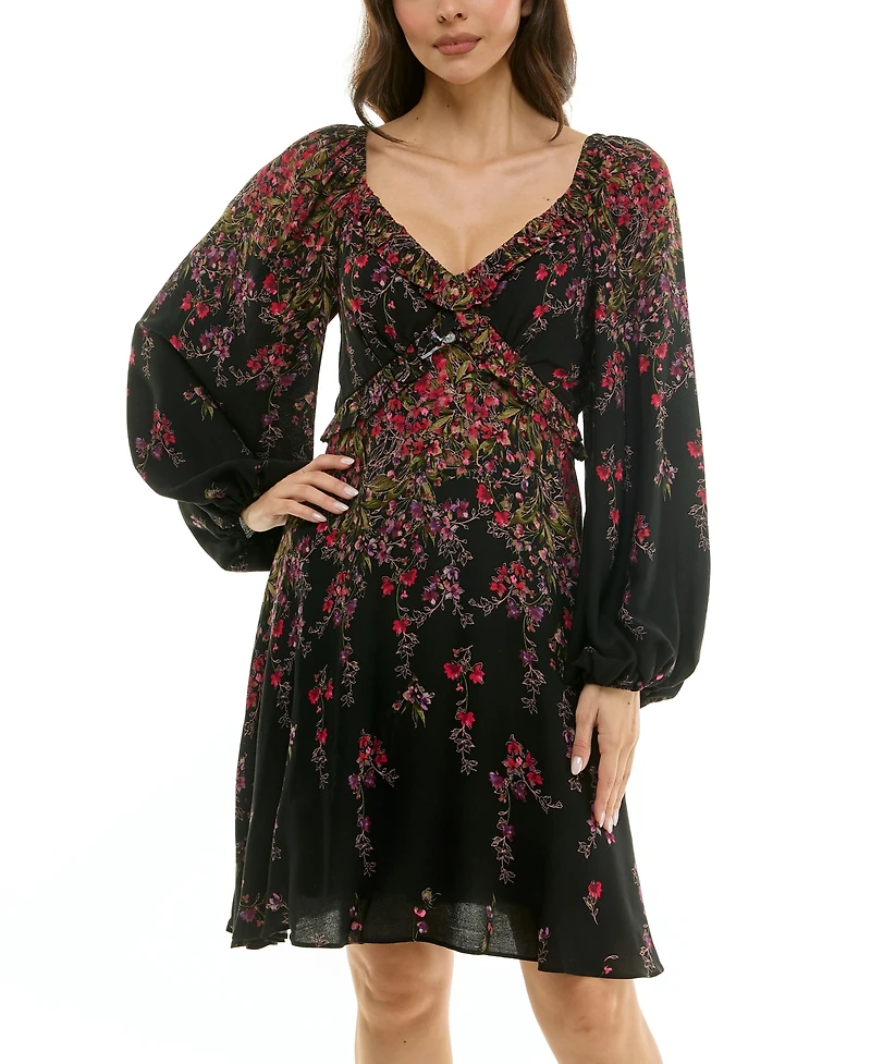 Taylor Women's Ruffled V-Neck Dress