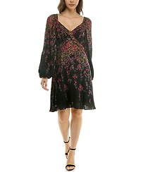 Taylor Women's Ruffled V-Neck Dress