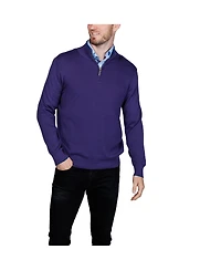 Tailorbyrd Men's Fine Knit Quarter Zip Sweater