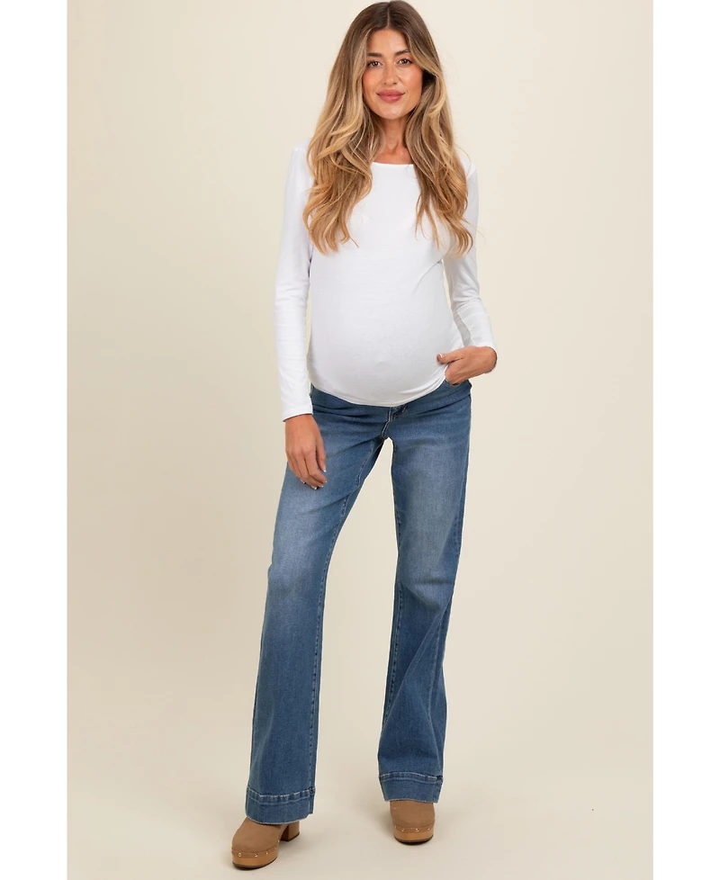 Pinkblush Maternity Blue Wide Hem Flare Jeans