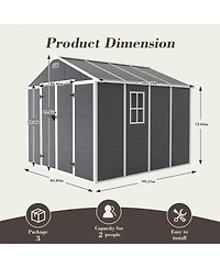 Mondawe 10x12ft Metal Storage Shed, Outdoor Garden Utility Shed with Windows & Protective Film