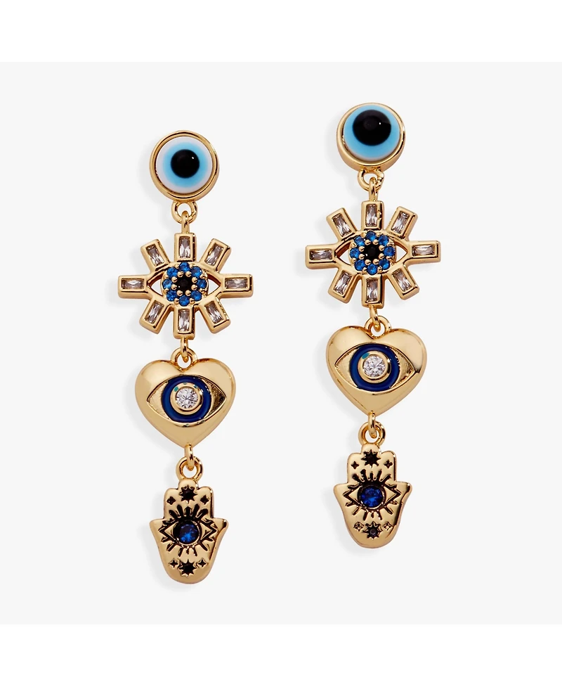 Evil Eye Linear Earring