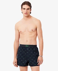 Lacoste Men's 3-Pack Regular-Fit Woven Boxers
