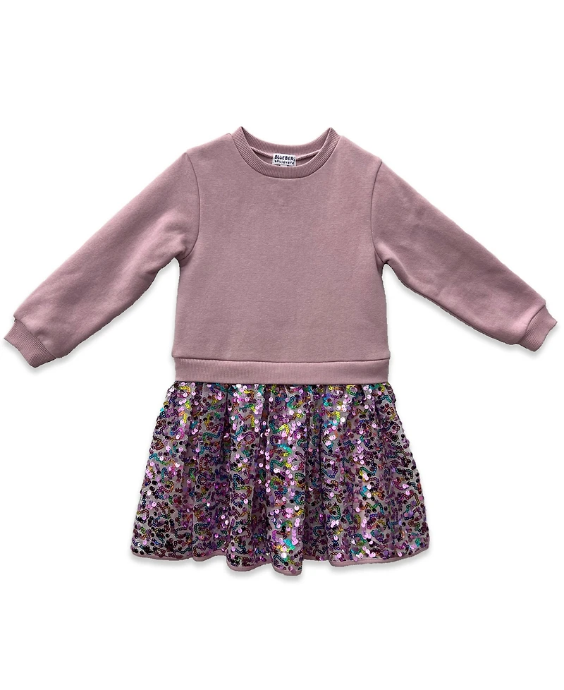 Blueberi Boulevard Girls 2T-6X Sequin Detail Dress