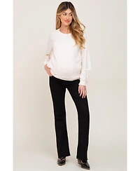 Pinkblush Maternity Black Flare Leg Raw Hem Jeans
