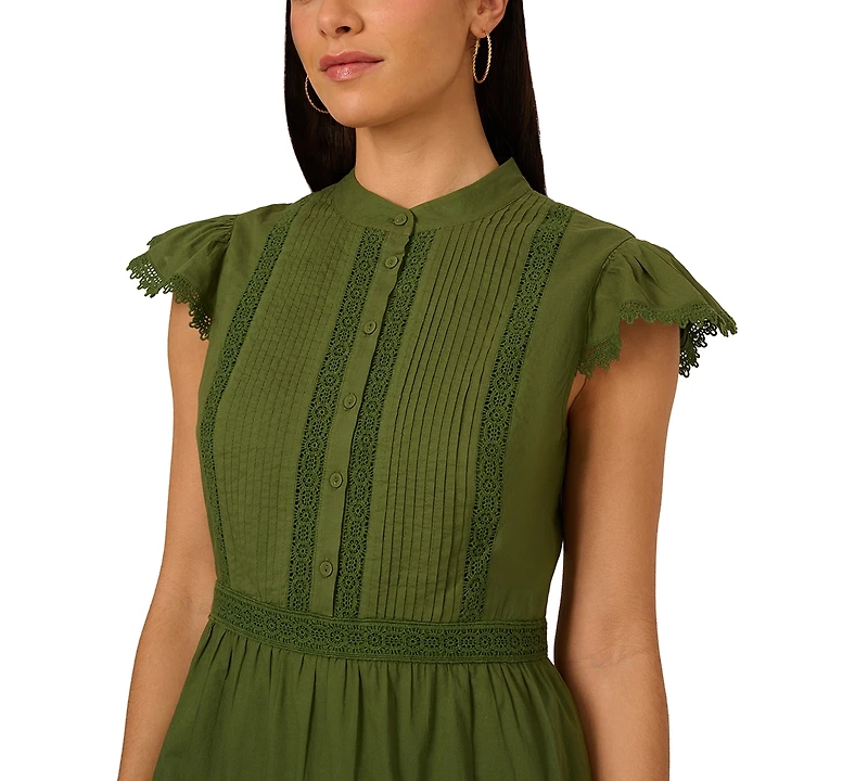 Adrianna by Papell Women's Crewneck Trimmed Short Dress