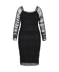 City Chic Women's Sofie Dobby Spot Midi Dress