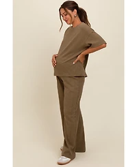 Pinkblush Maternity Textured Knit Oversized Tee And Pants Set
