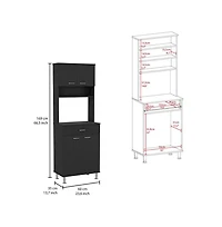Tuhome Della 60 Pantry Black Mdf