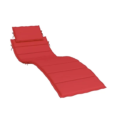 vidaXL Sun Lounger Cushion Red 73.2"x22.8"x1.2" Oxford Fabric