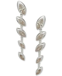 Anne Klein Cubic Zirconia Navette Stationed Linear Earrings