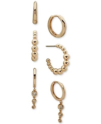 Anne Klein Cubic Zirconia 3-Pc. Hoop Earrings Set