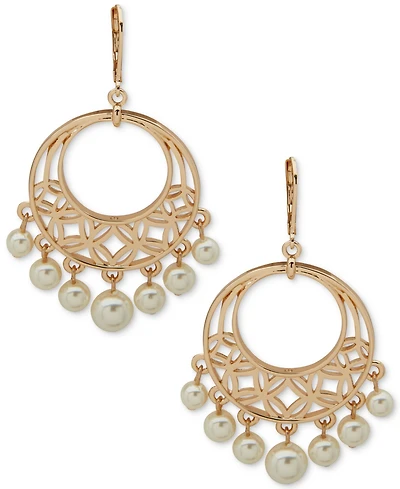 Anne Klein Imitation Pearl Cutout Drop Shaky Earrings