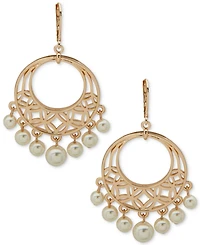 Anne Klein Imitation Pearl Cutout Drop Shaky Earrings