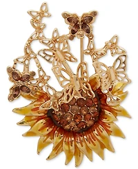 Anne Klein Multi-Stone Sunflower Butterfly Pin