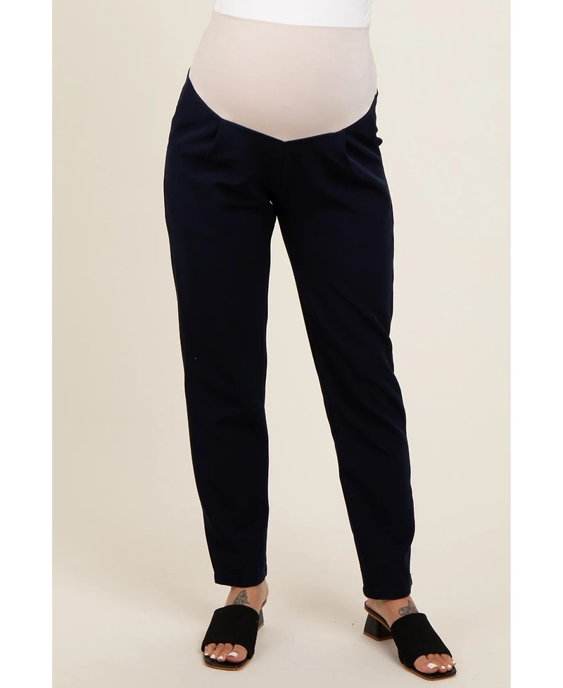 Pinkblush Maternity Navy Blue Pleated Relax Fit Pants