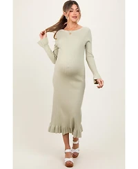 Pinkblush Black Ribbed Knit Bow Back Maternity Maxi Dress