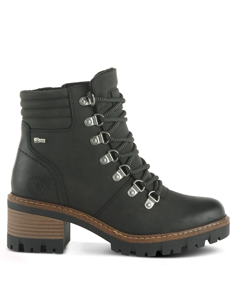 Spring Step Rockies Hiking-Inspired Lace-Up Booties with Cushioned Insole