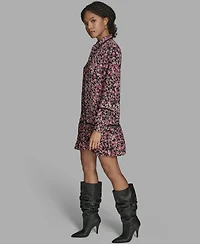 Bcbg Women's Long Sleeve Drop Waist Dress