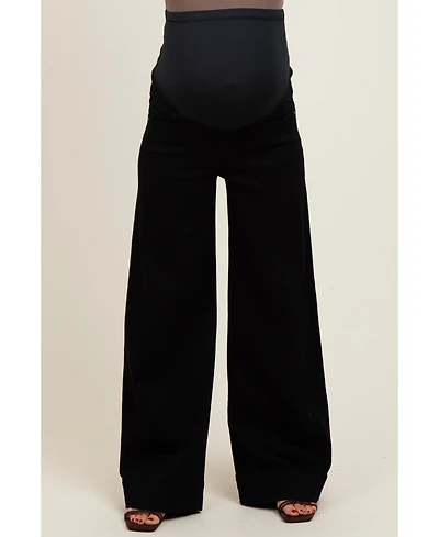 Pinkblush Maternity Black Super Wide Leg Jeans