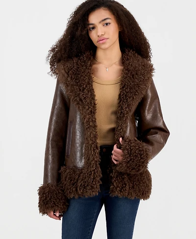 Blank Nyc Women's Penny Lane Faux Fur Trim Jacket
