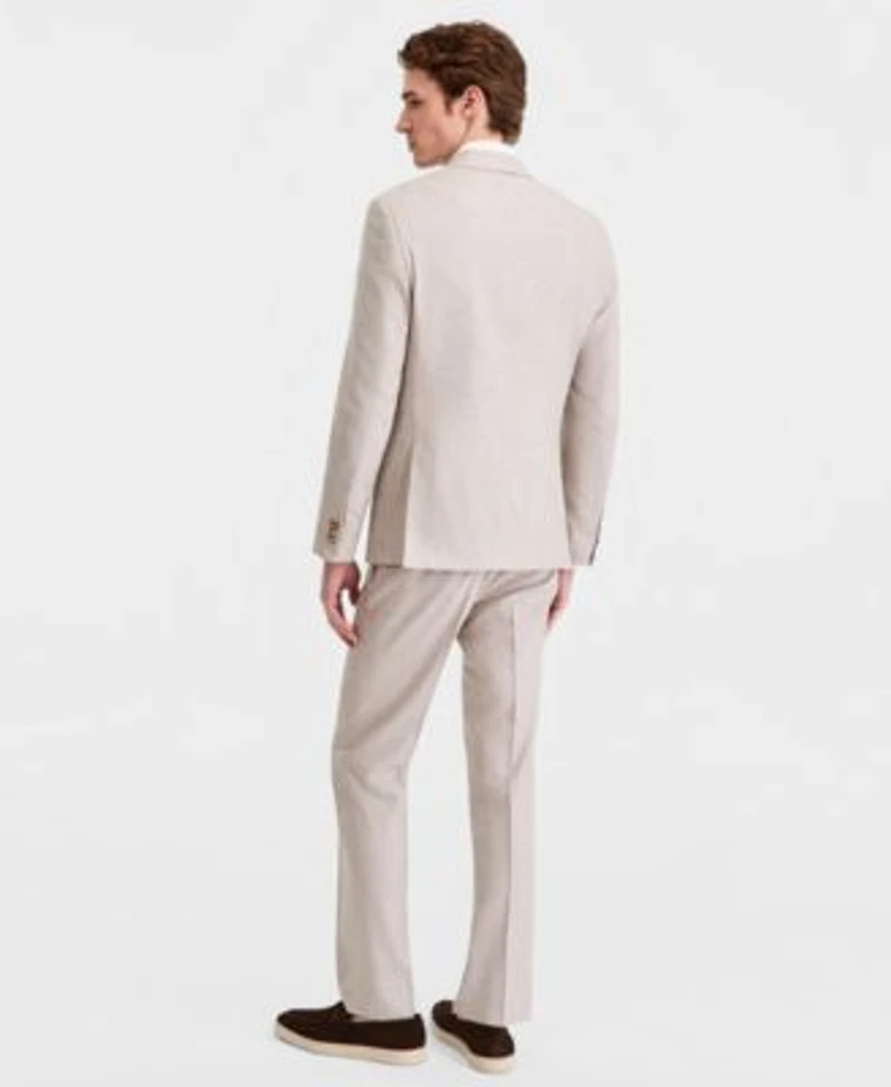 Kenneth Cole Reaction Mens Check Slim Fit Techni Cole Suit Separates