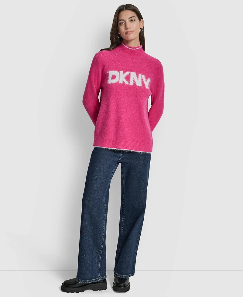 Dkny Jeans Women's Tinsel Logo Detail Sweater