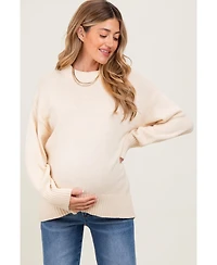 Pinkblush Maternity Burgundy Drop Shoulder Oversized Sweater