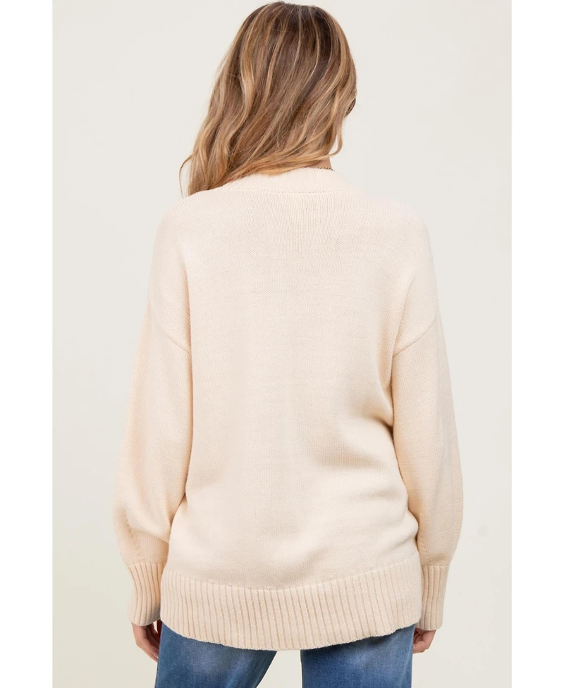 Pinkblush Maternity Burgundy Drop Shoulder Oversized Sweater