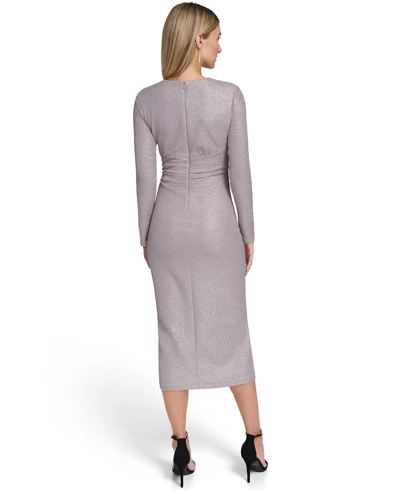 Calvin Klein Women's Ruched Long Sleeve Dress