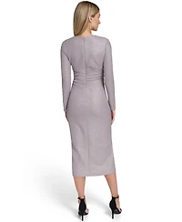 Calvin Klein Women's Ruched Long Sleeve Dress