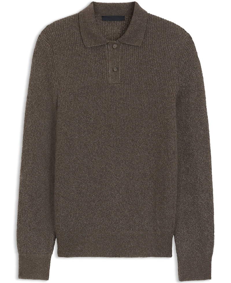 Boss by Hugo Men's Beckham x Mouline Rib Polo-Collar Sweater