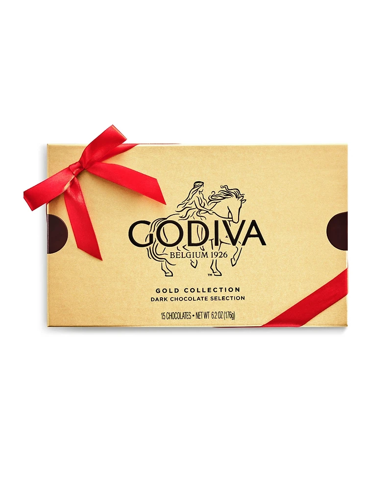Godiva Dark Assorted Chocolate Gold Gift Box with Ribbon, 15-Pc.