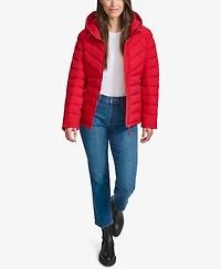 Tommy Hilfiger Women's Long Sleeves Hooded Puffer Jacket