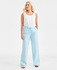 Charter Club Women's 100% Linen Drawstring Pants, Created for Macy's