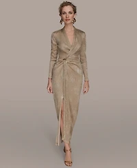 Donna Karan New York Women's V-Neck Draped Gown
