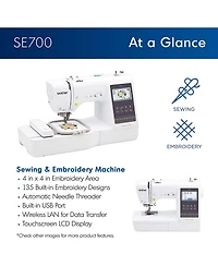 SE700 4" x 4" Computerized Sewing and Embroidery Machine