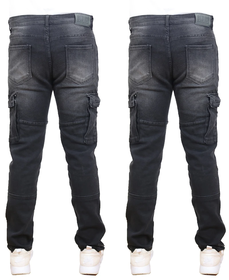 Blue Ice Men's 2-Pack Stretch Cargo Pocket Jeans
