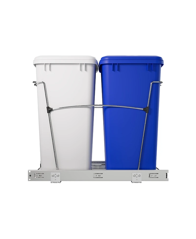 Rev-a-shelf Double Pullout Trash Can 35 qt. for Kitchen, Rv-18KD-11RC-S