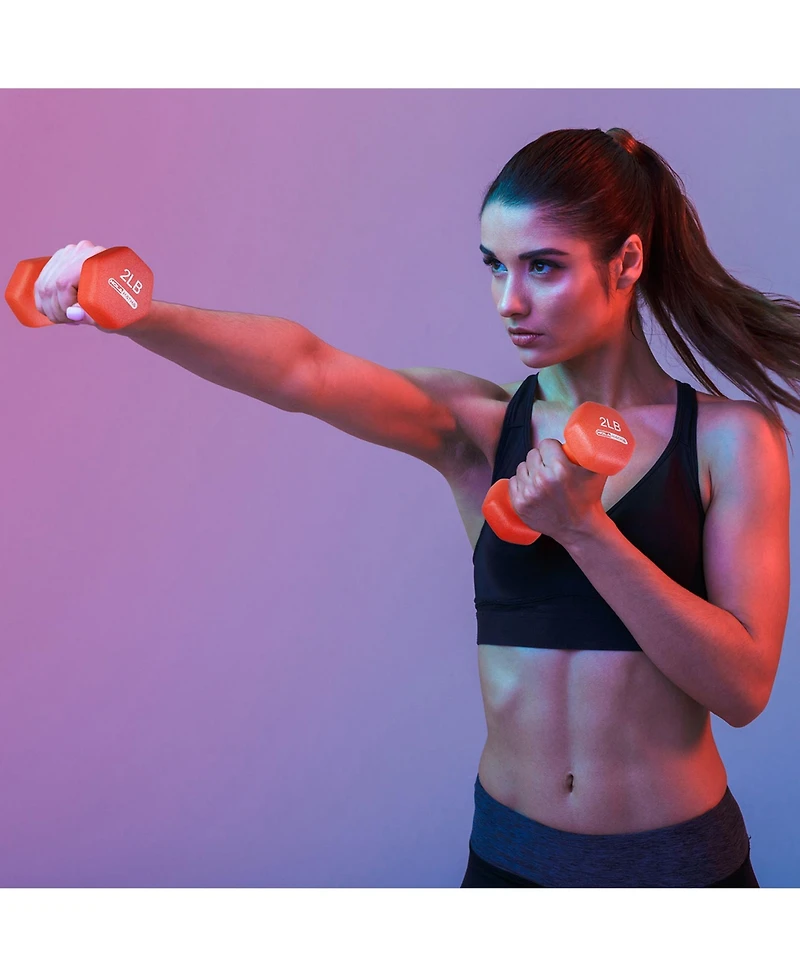 HolaHatha Neoprene Dumbbell Free Hand Weight Set with Rack