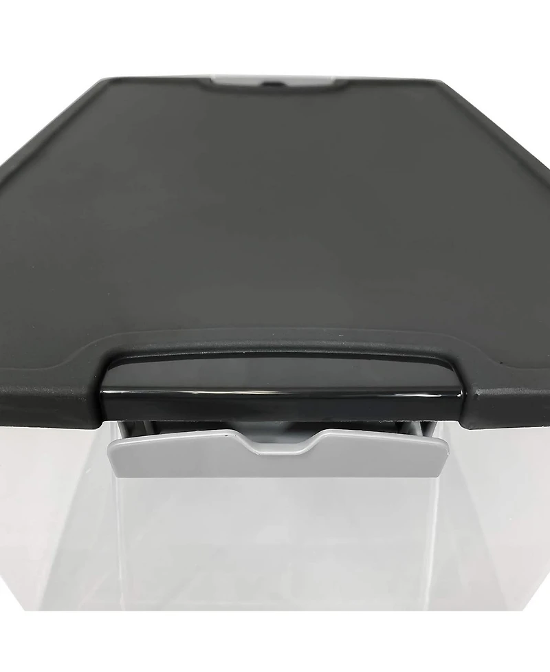 Homz 15 Qt Stackable Plastic Storage Container w/Snaplock Lid, Gray (4 Pack