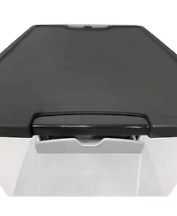 Homz 15 Qt Stackable Plastic Storage Container w/Snaplock Lid, Gray (4 Pack