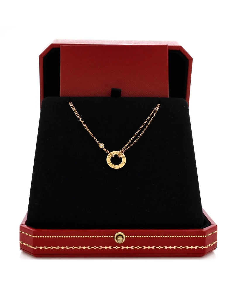 Pre-Owned Cartier 2 Diamonds Love Pendant Necklace