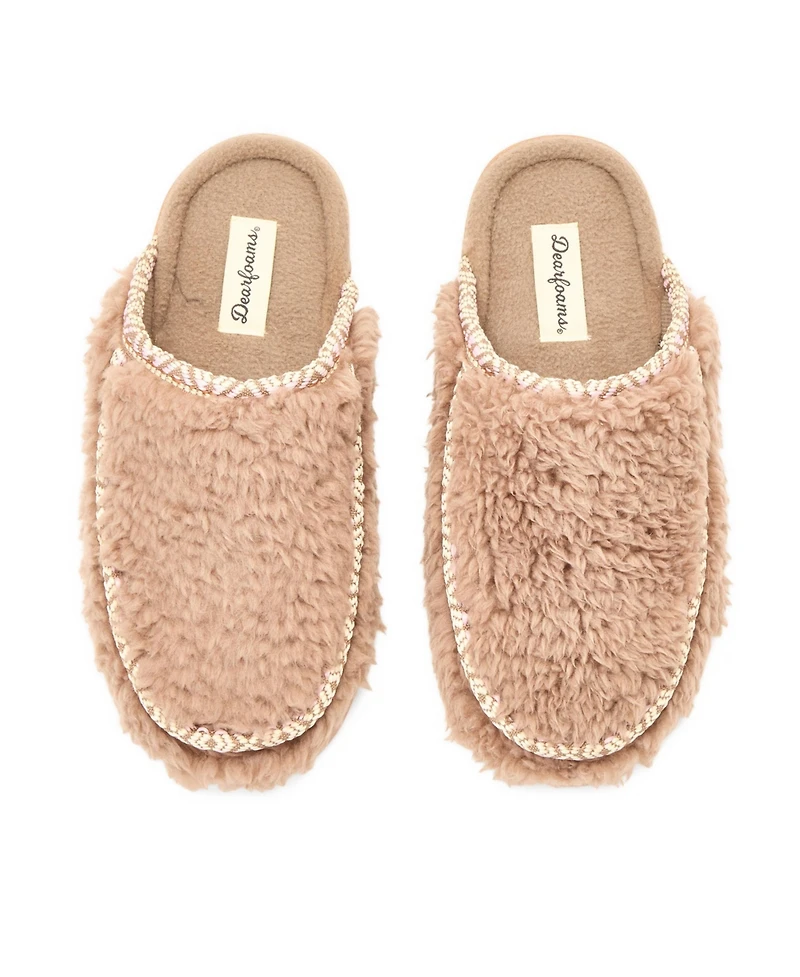 Dearfoams Women's Raven Teddy Scuff Slipper