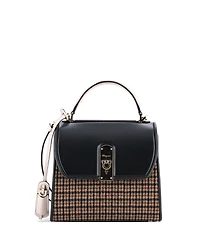 Pre-Owned Salvatore Ferragamo Small Boxyz Top Handle Bag Printed Wool and Leather