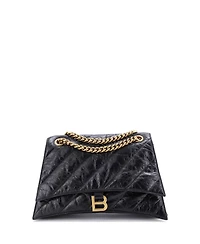 Pre-Owned Balenciaga Crush Chain Flap Bag Quilted Crushed Calfskin