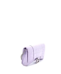 Pre-Owned Balenciaga Hourglass Chain Wallet Embossed Leather