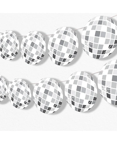 Disco Ball Garland Banner, 30 Feet of Cord, 15 Double-Sided Disco Balls