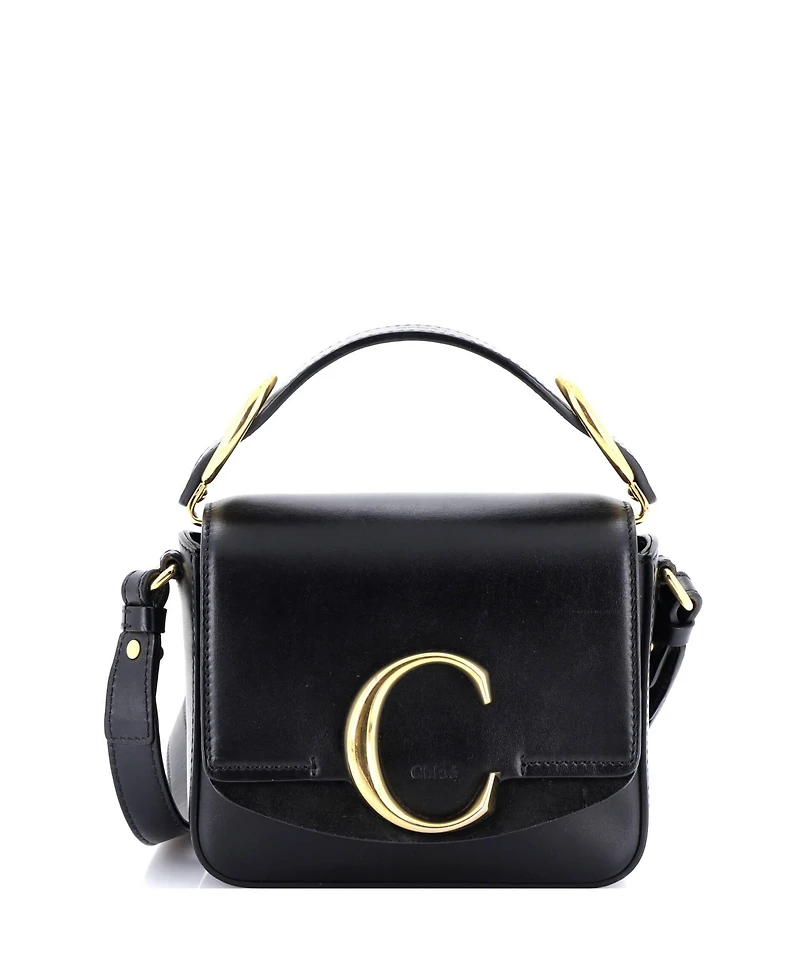 Pre-Owned Chloe Mini C Flap Bag Leather